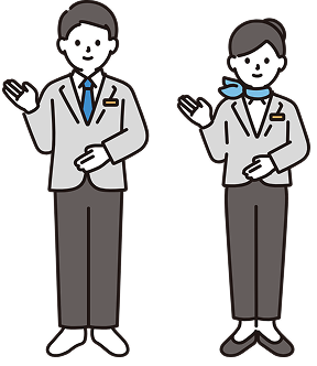 案内係として働いている人のイラスト